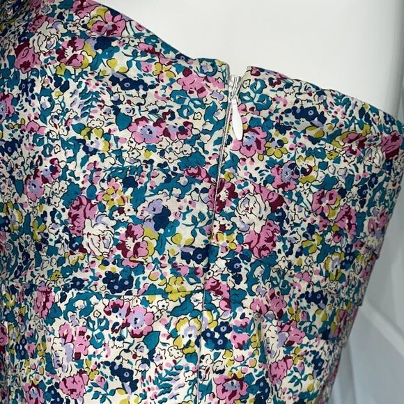 🔥 JCREW Liberty Fabric DRESS FLORAL BOW one shoulder New - Picture 3 of 11